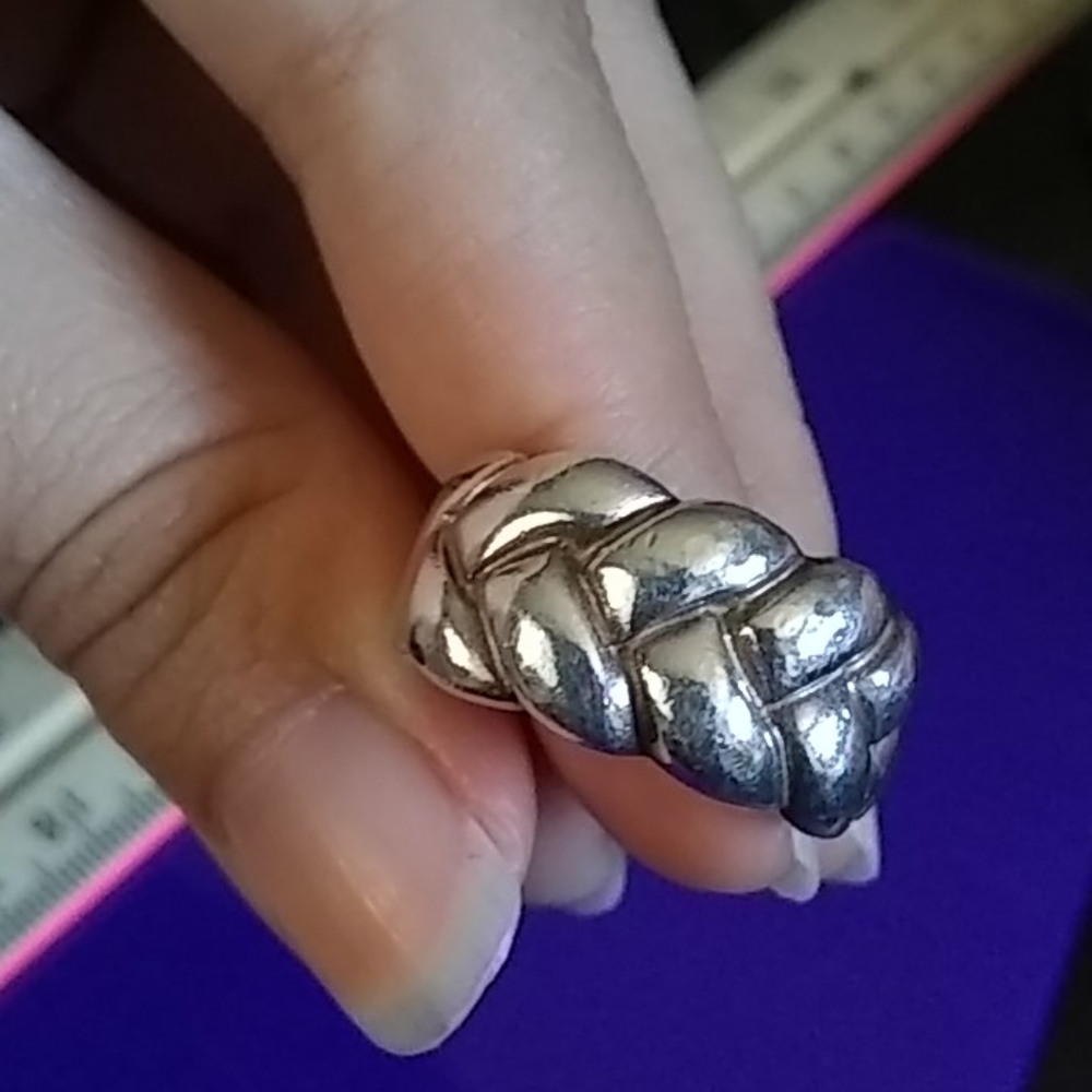 Solid Silver 925 Ring Weaved/Braided Pattern. - image 2